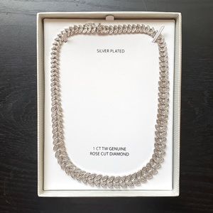 1 CT TW Genuine Rose Cut Diamond Necklace